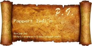 Pappert Iván névjegykártya